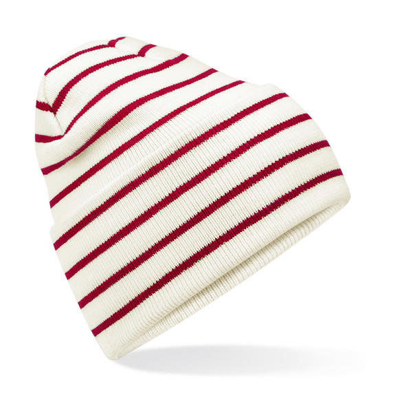 Berretto Original A Righe Con Risvolto Profondo - Soft White / Classic Red / ONE SIZE