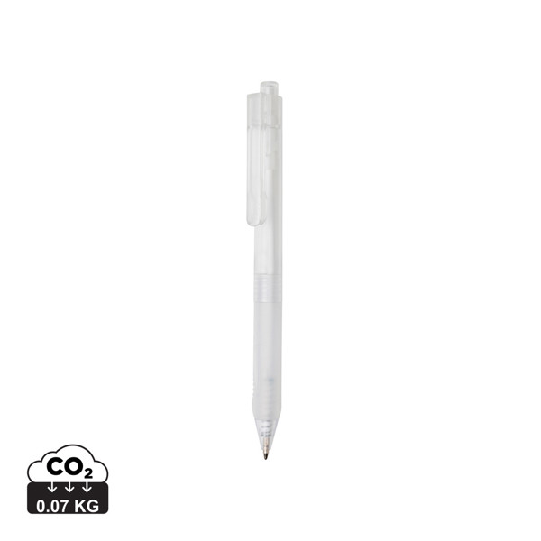 X9 frosted pen with silicone grip - White