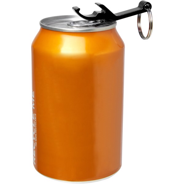 Porte-clés ouvre-bouteille et canette Tao - Noir
