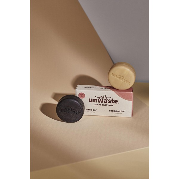 Unwaste Duopack Scrub & Shampoo bar Koffieolie