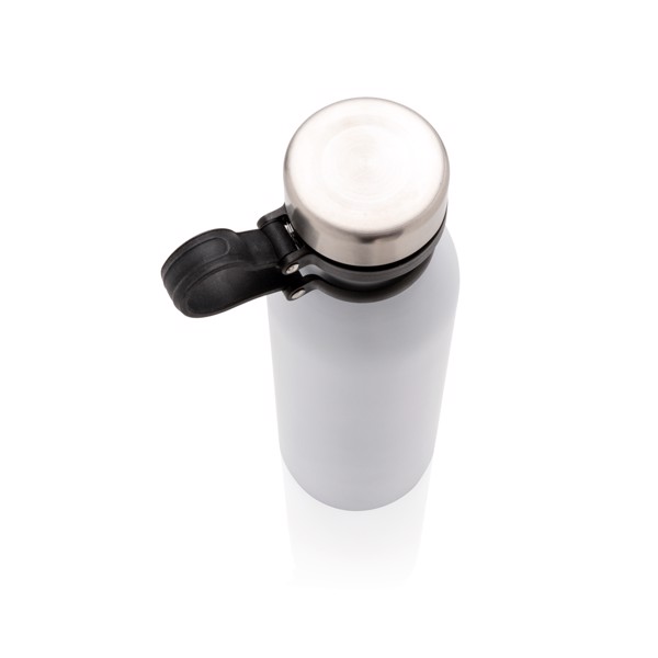 Copper vacuum insulated bottle with carry loop - White