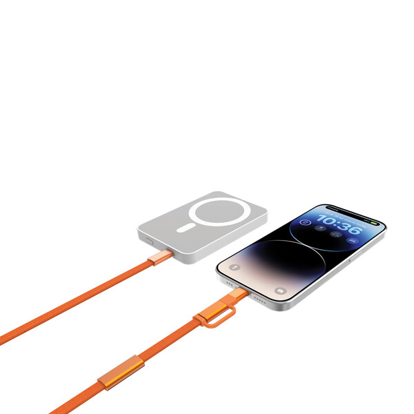 Rychlonabíjecí kabel Arc 2 v 1 z RCS 60W 120 cm - Oranžová