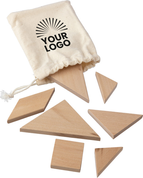 Puzzle tangram en bois naturel Ulrike