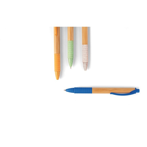 KUMA. Bamboo ball pen with non-slip clip - Orange