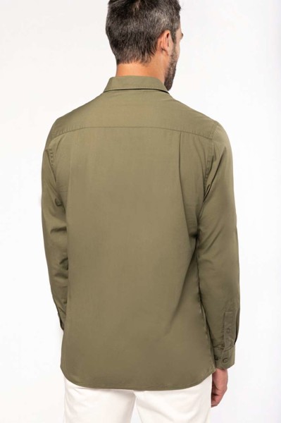 Men's Long-Sleeved Safari Shirt - White / XL