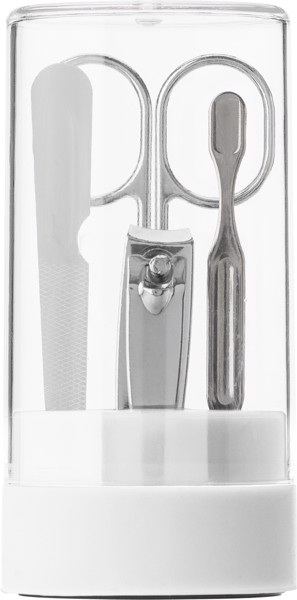ABS container with manicure set - White