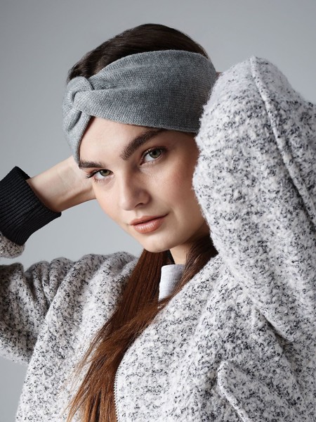 Twist Knit Headband - Grey Marl