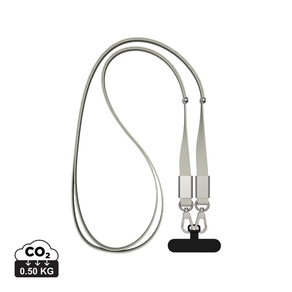 Nivo RCS recycled PET Crossbody lanyard - Grijs