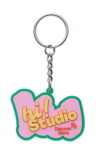 Custom PVC rubber NFC keyring with a double-sided logo design - 50mm / K1 ring / Tissue paper wrapping / Read-only