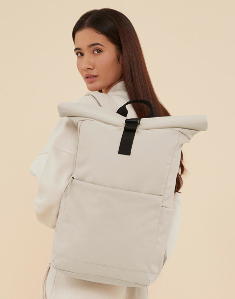 Premium Recycled Roll Top Backpack - Natural Stone / ONE SIZE