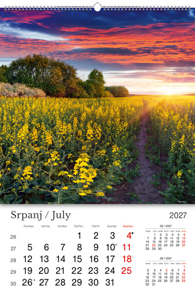 Okomiti zidni kalendar – Hrvatska / Croatia