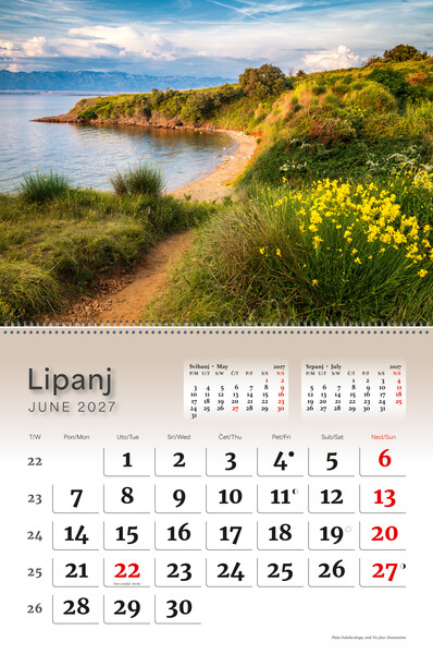 Preklopni zidni kalendar – Obala i more