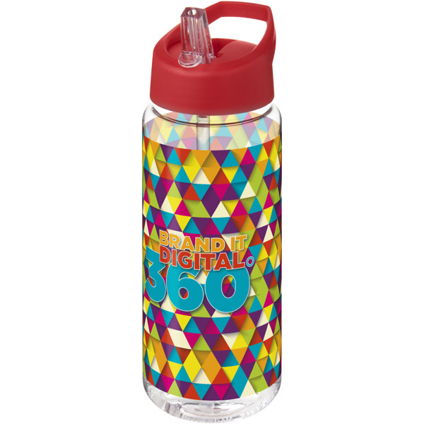 Garrafa desportiva com tampa com bico de 600 ml "H2O Active® Octave Tritan™" - Transparente / Vermelho