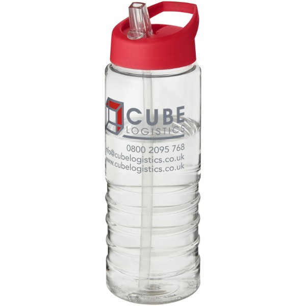 H2O Treble 750 ml sportovní lahev s víčkem s hubičkou - Průhledná / Červená s efektem námrazy