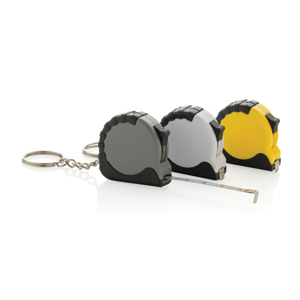 MeasureMate RCS reycled ABS 1 meter tape keychain - Grey