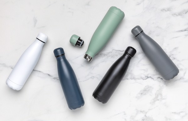 Solid colour vacuum stainless steel bottle 500 ml - White