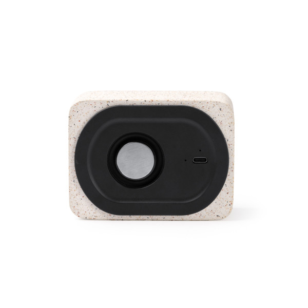 Personalised bluetooth speaker made of recycled terrazzo and bamboo 5W