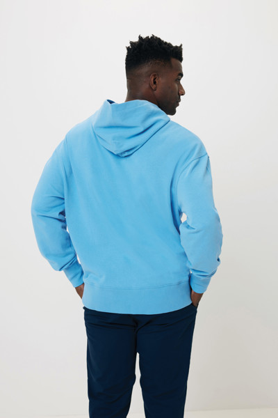 Sweat à capuche en coton recyclé Iqoniq Yoho - Tranquil Blue / M