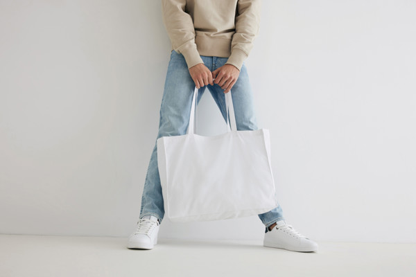 Impact AWARE™ Recycled cotton shopper 145g - White