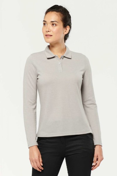 Ladies' Long-Sleeved Polo Shirt - White / XL