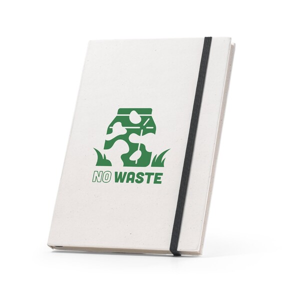 MILKY. Zošit formátu A5 s pevnou obálkou zo 100 % recyklovaného papiera - Čierna