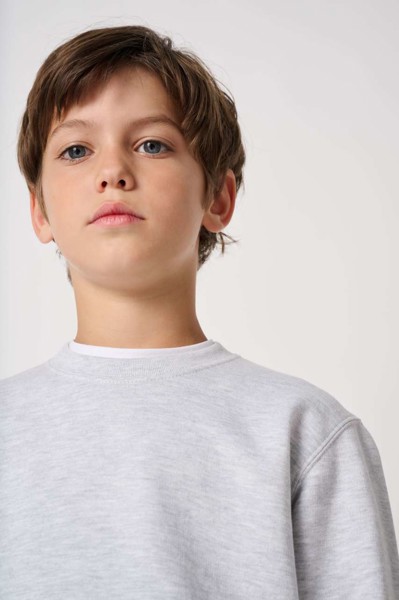 Kids' Basic Round Neck Sweatshirt - Ideal White / 10/12