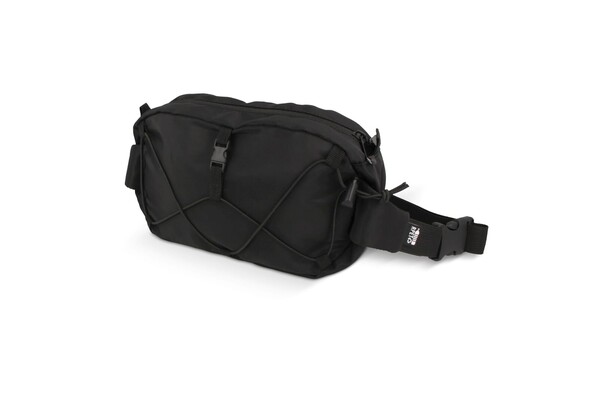 Crossbody bag R-PET with drawcord - Black