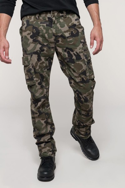 Muške hlače s više džepova - Olive Camo / 52