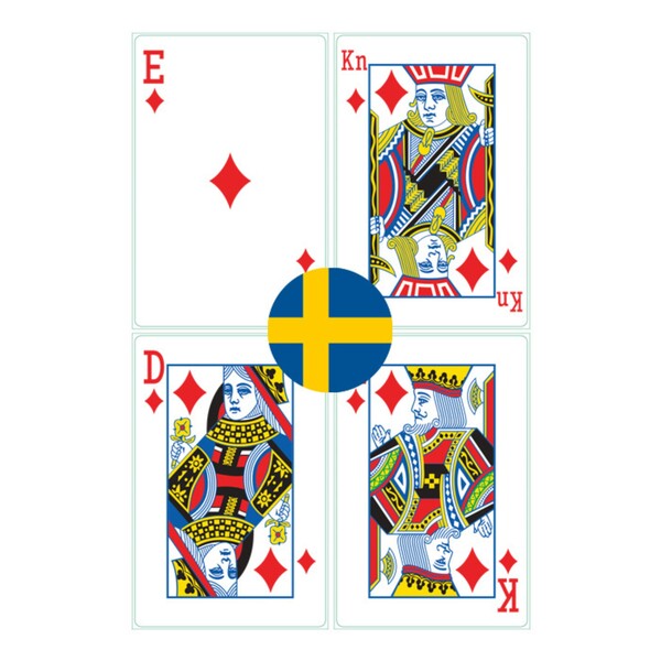 54 Playing cards, your design on 1 side - Standard box / Swedish