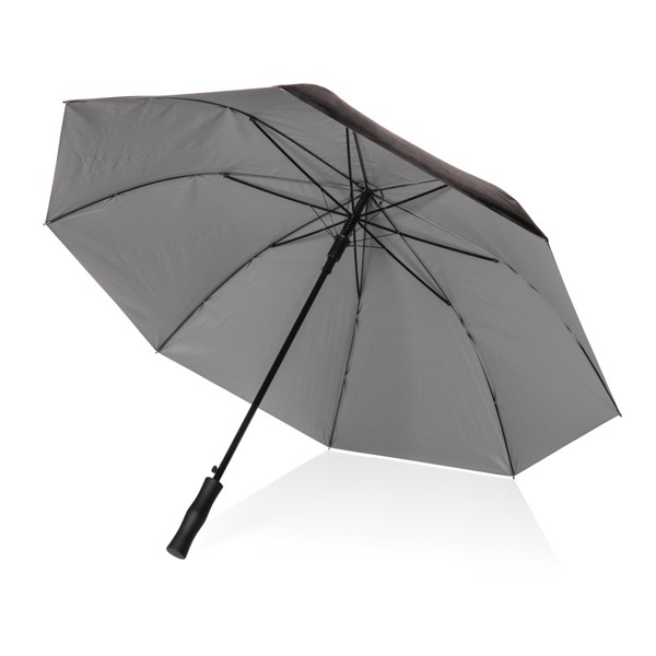 Impact Aware™ RPET dvobarvni dežnik, avto.  odpiranje, 137 cm -Srebrna