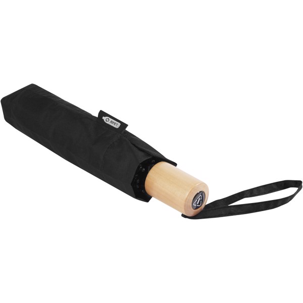 Ombrello pieghevole in PET riciclato antivento da 21" Birgit - Nero