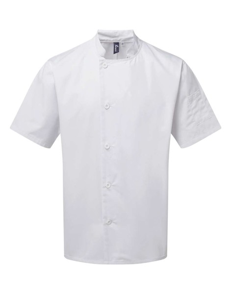 'Essential' Short Sleeve Chef's Jacket - White / M