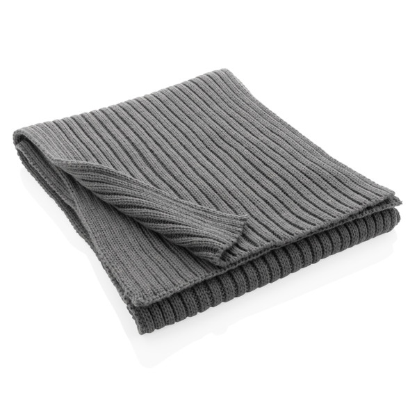 Impact AWARE™ Polylana® knitted scarf 180 x 25cm - Grey