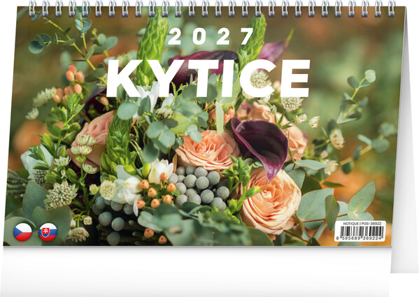 Notique Stolní Kalendář Kytice Cz/Sk 2027, 23,1 x 14,5 cm