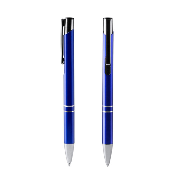Ball Pen Simon - White / BLUE INK