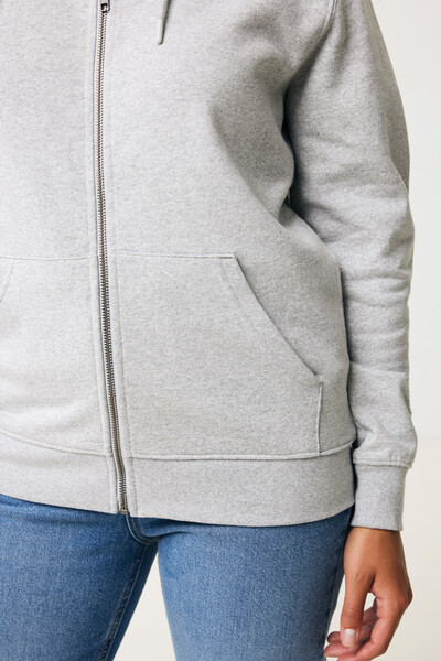 Mikina na zips s kapucňou Iqoniq Abisko z recykl. bavlny - Heather Grey / XS