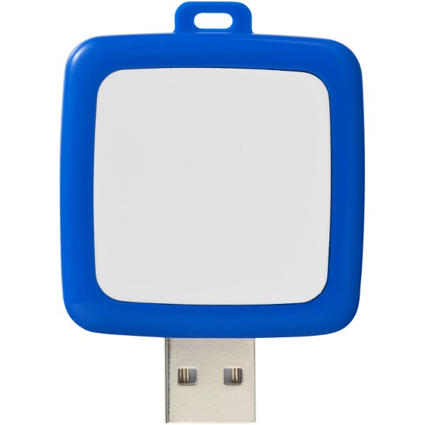 Clé USB rotative square - Bleu / Blanc / 64GB