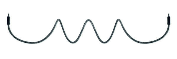 Braided magnetic cable in RPET - White / Black