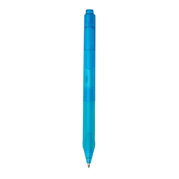 Stylo X9 finition givré avec grip silicone - Bleu Clair