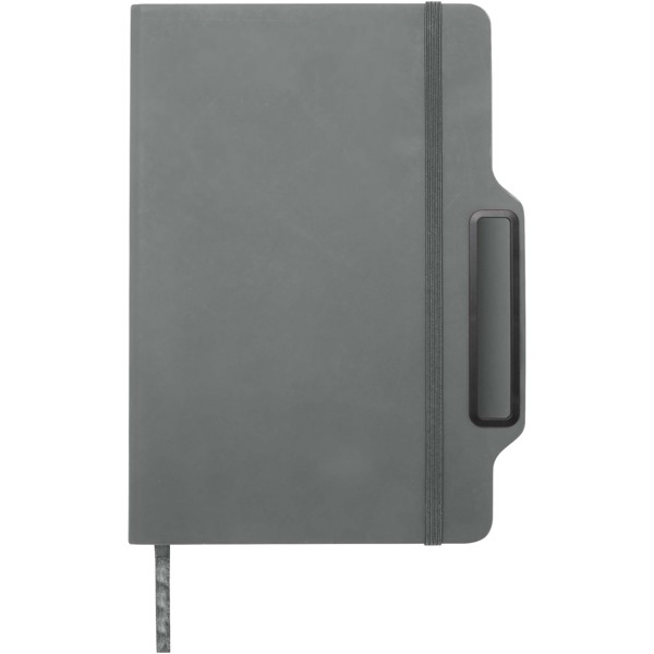 Nexus A5 Hardcover Notizbuch mit Kugelschreiber und Bleistiftset (schwarze Mine) - grau