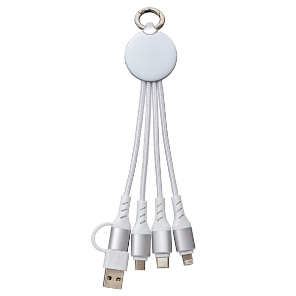 Câble de Charge 6 en 1 avec Lumière PUHALANI II - blanc / blanc
