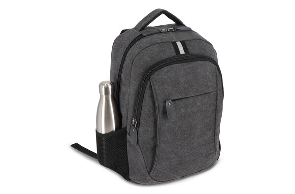 Sac à dos en toile de coton recyclé Harper - Gris foncé