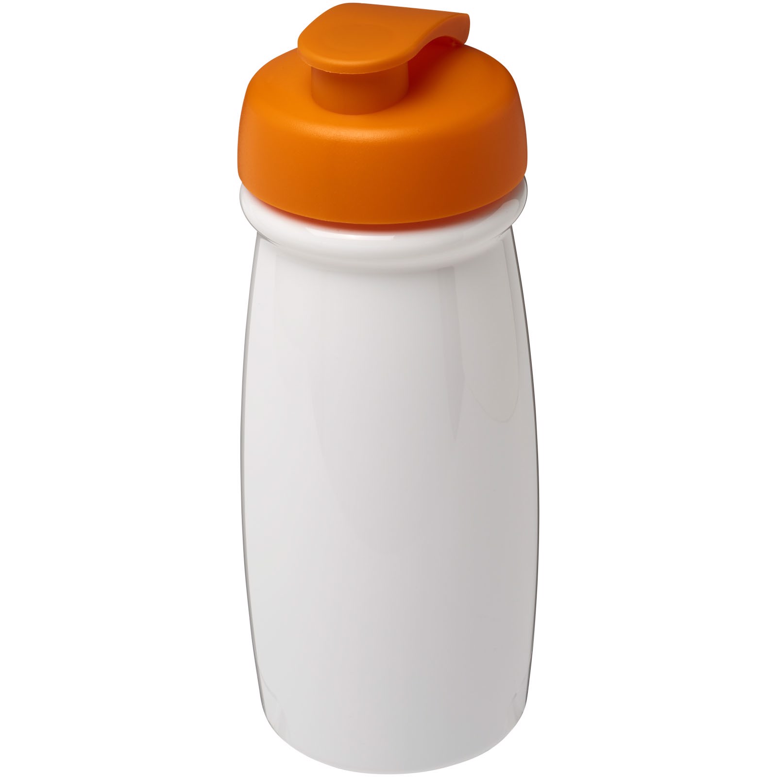 Bidon H2O Pulse® o pojemności 600 ml z wieczkiem zaciskowym - Biały / Pomarańczowy