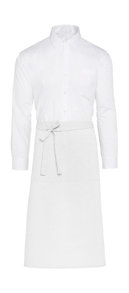 Rome - Recycled Bistro Apron With Pocket - White / ONE SIZE