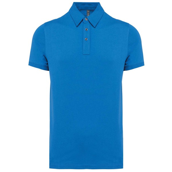 Men's Short Sleeved Jersey Polo Shirt - Light Royal Blue / S