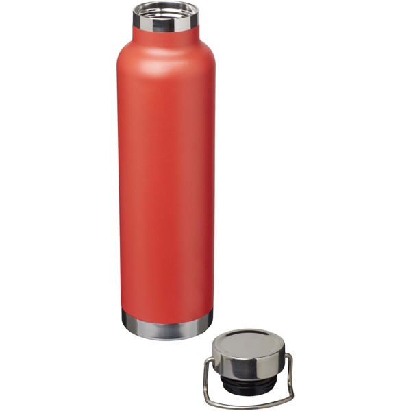 Garrafa de água de aço inoxidável reciclado com isolamento a vácuo de cobre com certificação RCS de 650 ml "Thor" - Vermelho