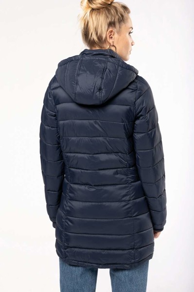 Ladies' Lightweight Hooded Padded Parka - Black / S