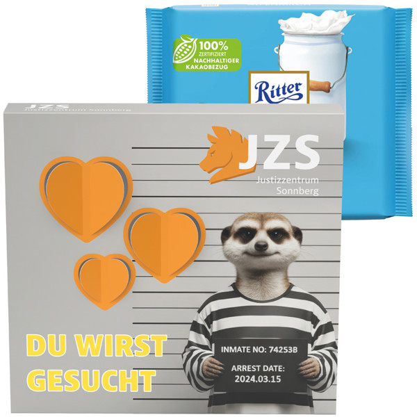 Promotional slipcase, forest punchings, Ritter SPORT Alpine milk chocolate