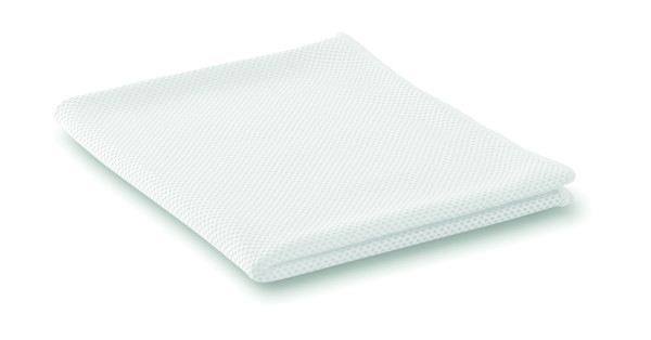 Športna brisača Taoru, 800x300 mm, mešanica mikrovlaken - Bela