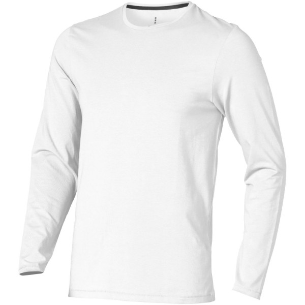 Ponoka long sleeve men's organic t-shirt - White / 2XL